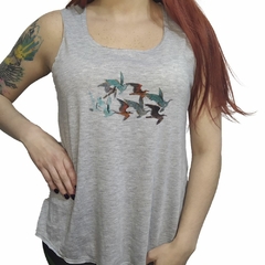Musculosa Gaviotas Volando En Conjunto Colores Art