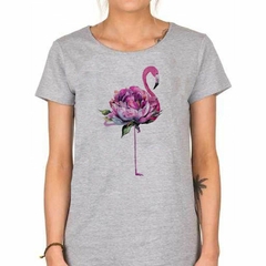 Remera Flamingo Ave Watercolor Flor Art - tienda online