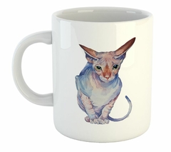 Taza Gato Sphynx Dibujo Pintura Art