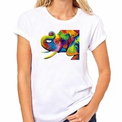 Remera Elefante Colores Estilo Watercolor - TiendaCubik