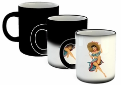 Taza Pin Up Girl Mujer Sombrero en internet