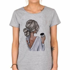 Remera Dama Mujer Chica Girl Cafe Coffee Art