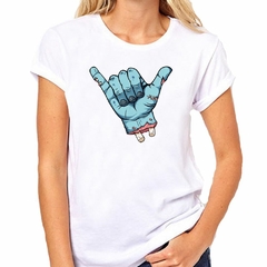 Remera Mano Frankenstein Caricatura Art Celeste - tienda online