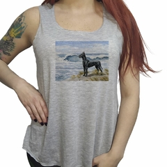 Musculosa Perro Gran Danes Playa Olas Mar