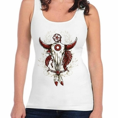 Musculosa Deportiva Toro Con Plumas Cuernos Arte - comprar online