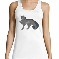 Musculosa Deportiva Gato Gris Levantando La Patita - comprar online