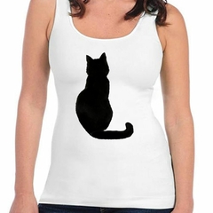 Musculosa Deportiva Gato Negro Silueta