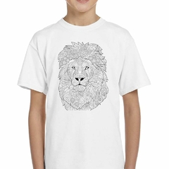 Remera Leon Dibujo De Lineas Arte