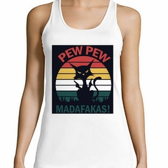 Musculosa Deportiva Pew Pew Madafakas Color Gato Pistola - comprar online