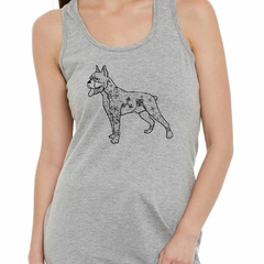 Musculosa Deportiva Perro Boxer Dibujo Lineas M2 - comprar online