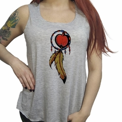 Musculosa Llavero Con Plumas Dibujo