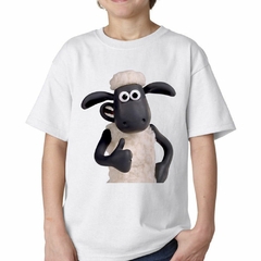 Remera Shaun The Sheep Oveja Blanc Sonriend Dedo en internet