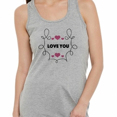 Musculosa Deportiva Love You Te Amo Corazon Amor Dia M2