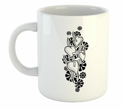 Taza Tattoo Corazones Planta Dibujo