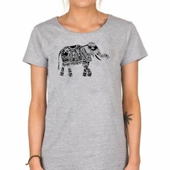 Imagen de Remera Elefante Dibujo Lineas Vector M3