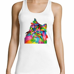 Musculosa Deportiva Gato Pintura Varios Colores Art