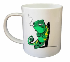 Taza Camaleon Iguana Reptil Parado (Taza De Ceramica)