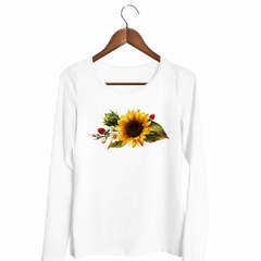 Remera Manga Larga Girasol Flores Amarillo Hojas en internet