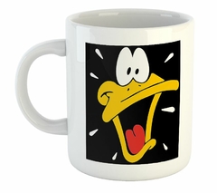 Taza Pato Lucas Caricatura Cara Asombro Boca