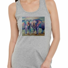 Musculosa Deportiva Elefantes Juntos Pintura Art - comprar online