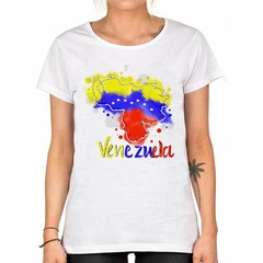 Remera Mapa De Venezuela Bandera Color - TiendaCubik