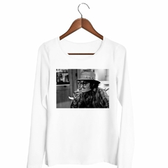 Remera Manga Larga Johnny Depp Foto Blanco Y Gris en internet