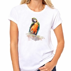 Remera Loro Dibujo Acuarela Art - TiendaCubik