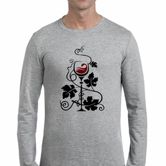 Remera Manga Larga Copa Vino Planta Uva Wine en internet