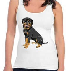 Musculosa Deportiva Rottweiler Feliz Sentado