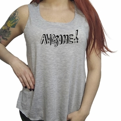 Musculosa Awesome Texto Increible Feliz M1