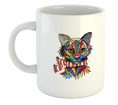 Taza Gato Con Bufanda Pop Art