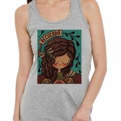 Musculosa Deportiva Recuerda Arte Diseño Caricatura Marron