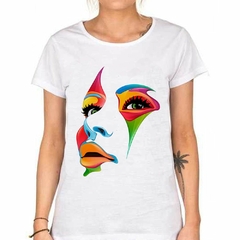Remera Rostro Girl Chica Art Color Face