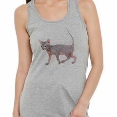 Musculosa Deportiva Gato Sphynx Caminando