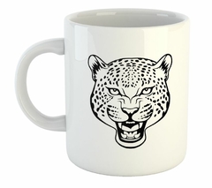 Taza Leopardo Rugiendo Vector Art