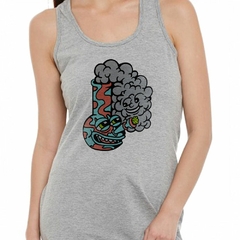 Musculosa Deportiva Bong Y Humo Sonriendo Cannabis