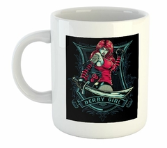 Taza Derby Girl Mujer Tatuada Con Espada Art