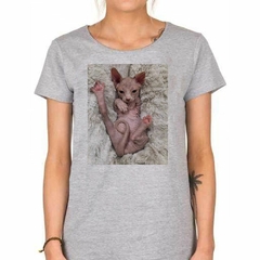 Remera Gato Sphynx Bebe Descansando