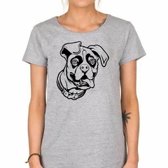 Remera Perro Boxer Cara Sacando Lengua - TiendaCubik