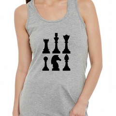 Musculosa Deportiva Ajedrez Piezas Negro Juego Play M2 - comprar online