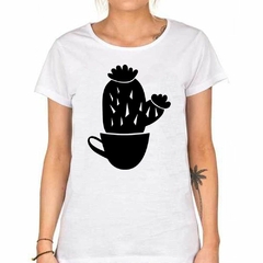 Remera Cactus En Una Taza Vector - TiendaCubik