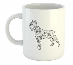 Taza Perro Boxer Dibujo Lineas M2