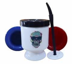 Mate Calavera Con Gafas Colres Pintorescos