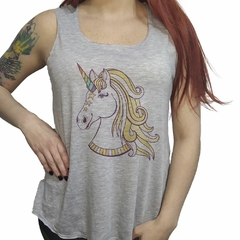 Musculosa Unicornio Con Estrellas Y Ojos Pintados