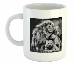 Taza Leones Familia Madre Padre Hijos