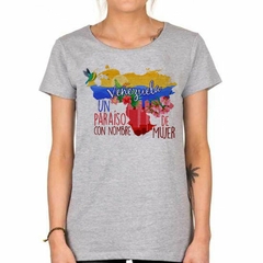 Remera Mapa De Venezuela Paraiso Mujer Playa Flo - TiendaCubik