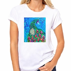 Remera Pavo Real Pintura Colores Art M2 - comprar online