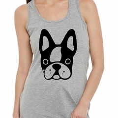 Musculosa Deportiva Cara De Perro Bulldog Vector - comprar online