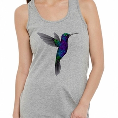 Musculosa Deportiva Colibri Azul Violeta Verde Gris