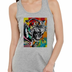 Musculosa Deportiva Tigre Dibujo Colores Pop Art